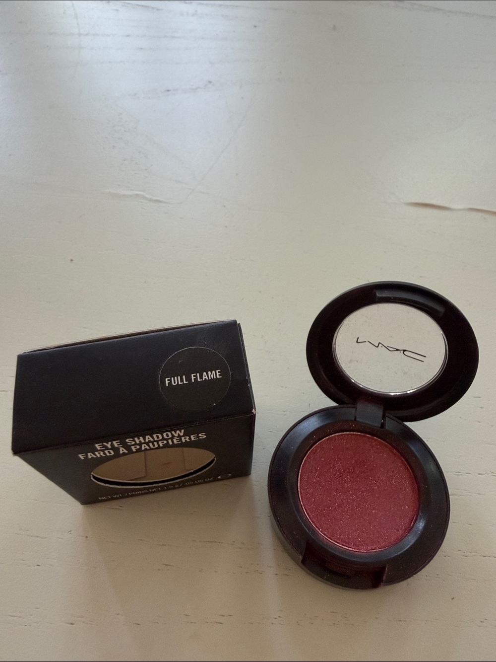 MAC Cosmetics Full Flame Shimmery Deep Red Eyeshadow
